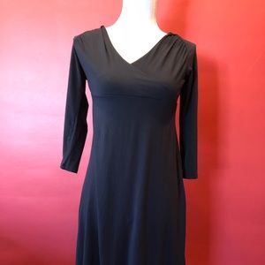 Athlete T-shirt wrap dress Med Blk